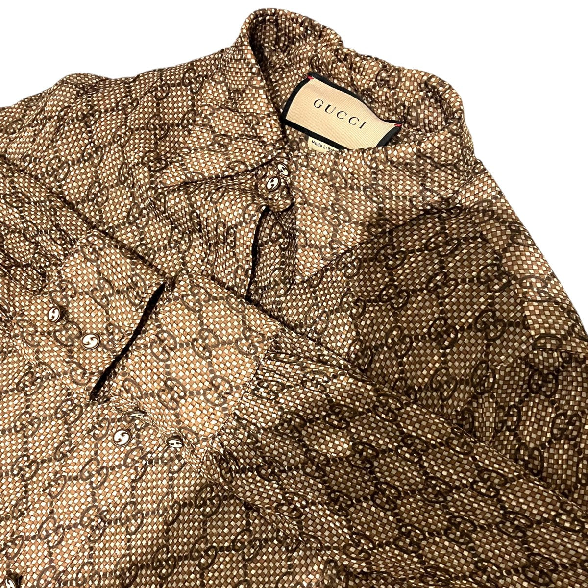 GUCCI 【GG シルクシャツ】シルクシャツ771928 古着・中古-6枚目のアイテム画像