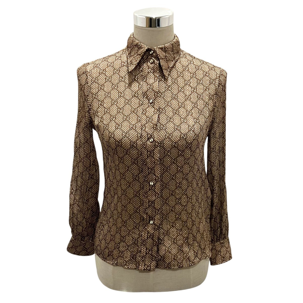 GUCCI 【GG シルクシャツ】シルクシャツ771928 古着・中古-1枚目のアイテム画像