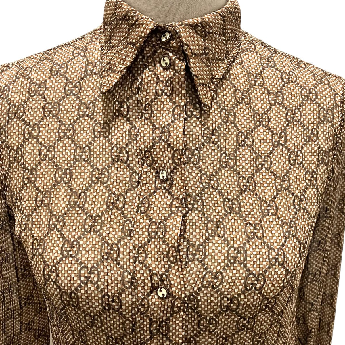 GUCCI 【GG シルクシャツ】シルクシャツ771928 古着・中古-4枚目のアイテム画像