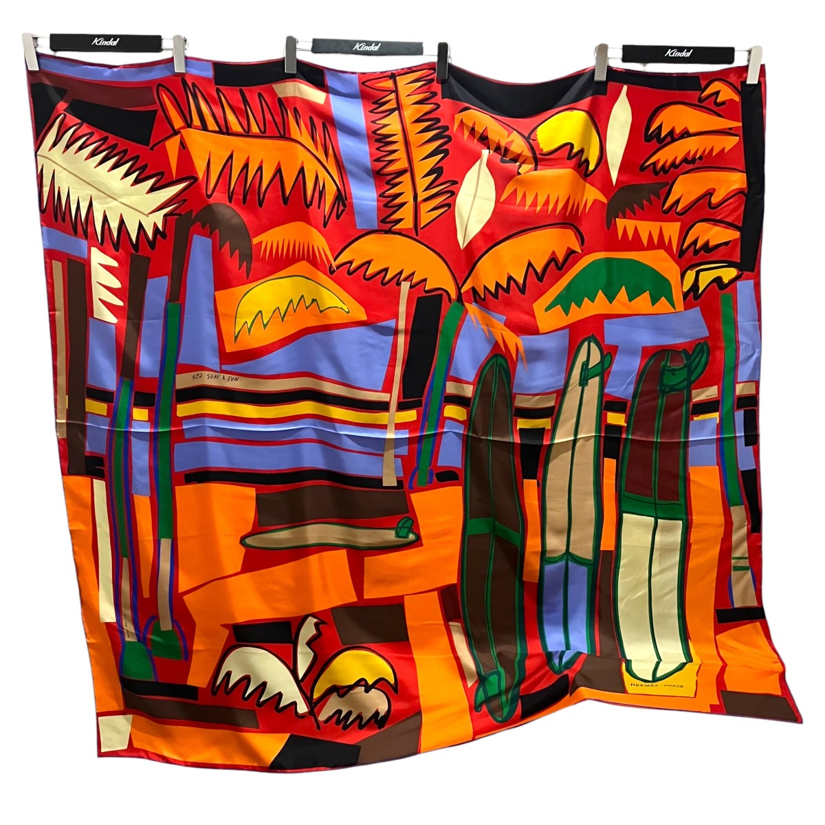 HERMES 【SEA SURF ＆ FUN】シルクスカーフ 古着・中古-1枚目のアイテム画像