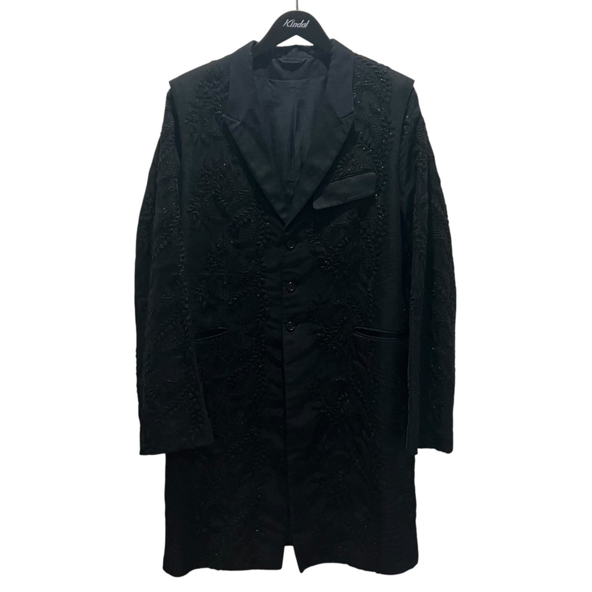 ANN DEMEULEMEESTER 15SS刺繍チェスターコート 古着・中古-1枚目のアイテム画像
