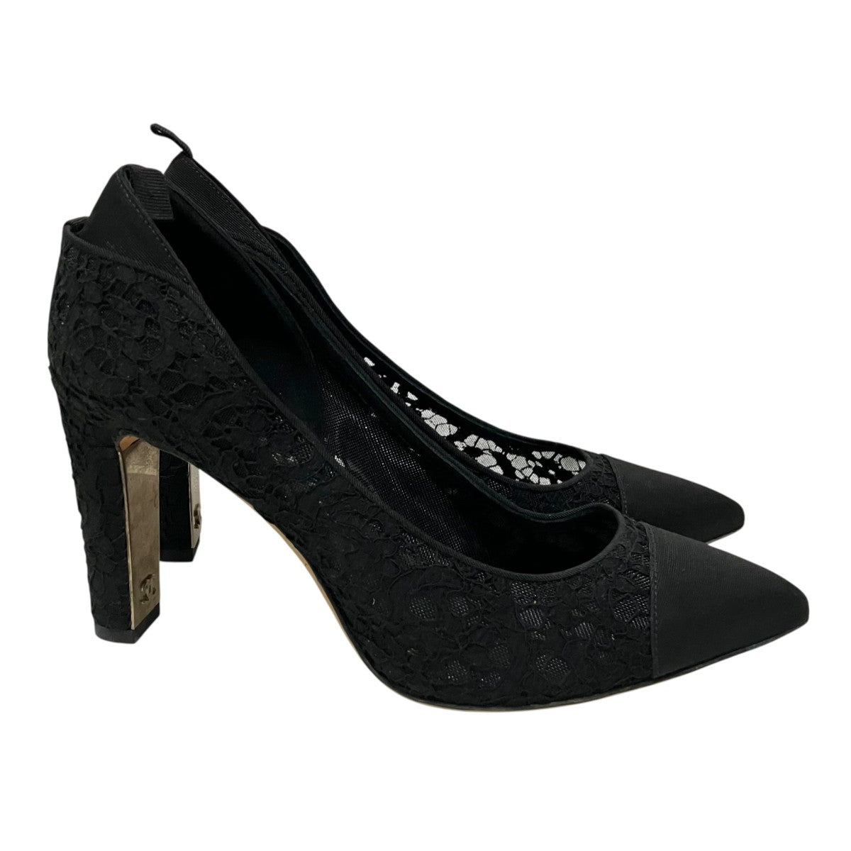 CHANEL(シャネル) レースパンプス ブラック サイズ 37 1/2｜【公式