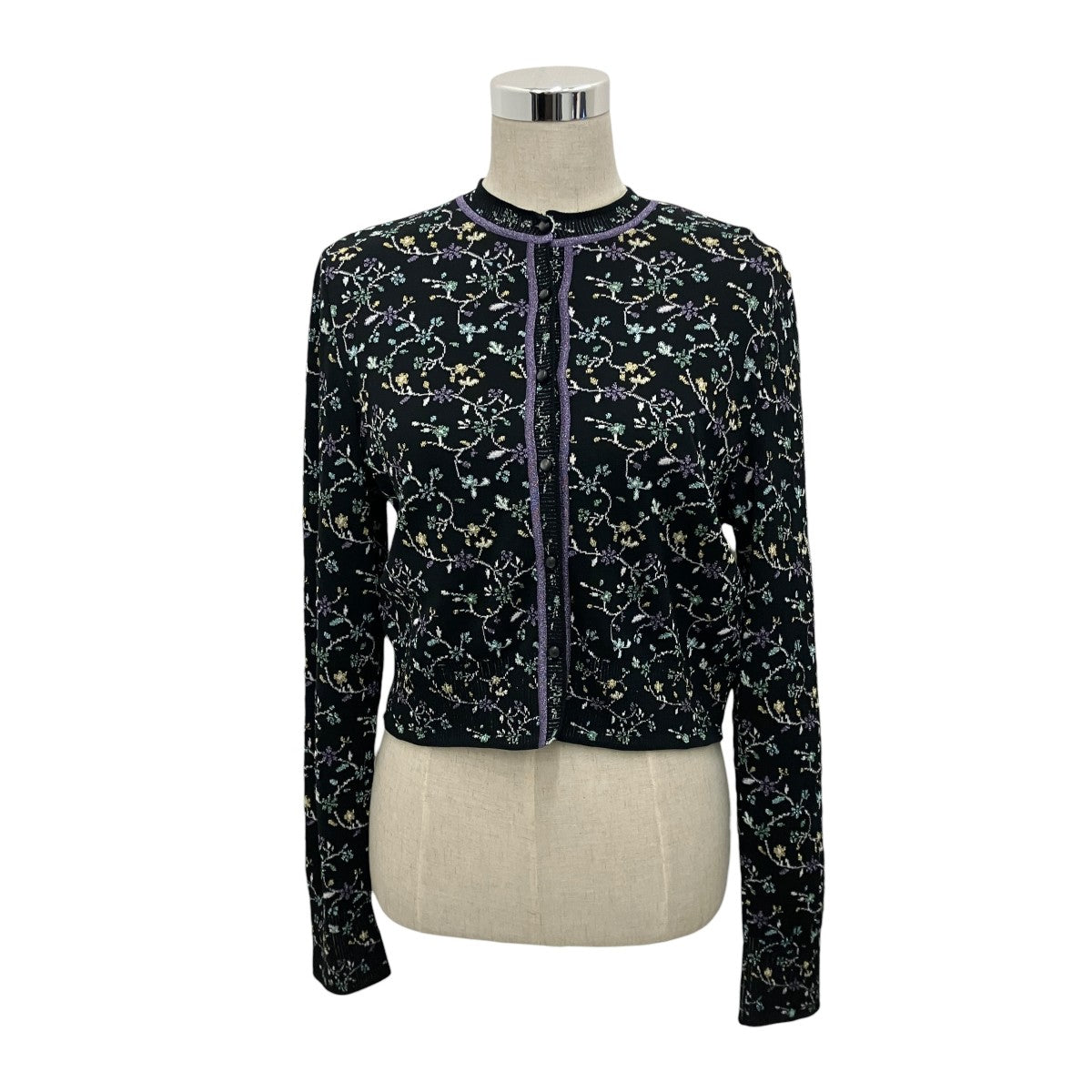 26SS【FLORAL MOTIF GLITTER KNIT CARDIGAN】フローラルグリッターカーディガンMM26SS-KN006