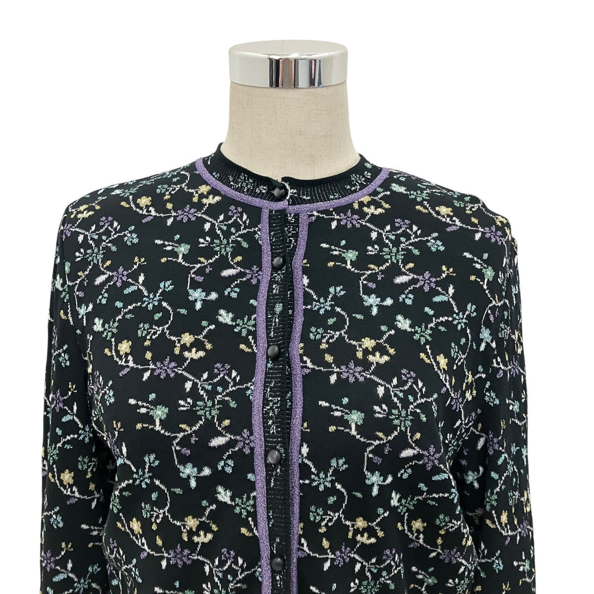 26SS【FLORAL MOTIF GLITTER KNIT CARDIGAN】フローラルグリッターカーディガンMM26SS-KN006