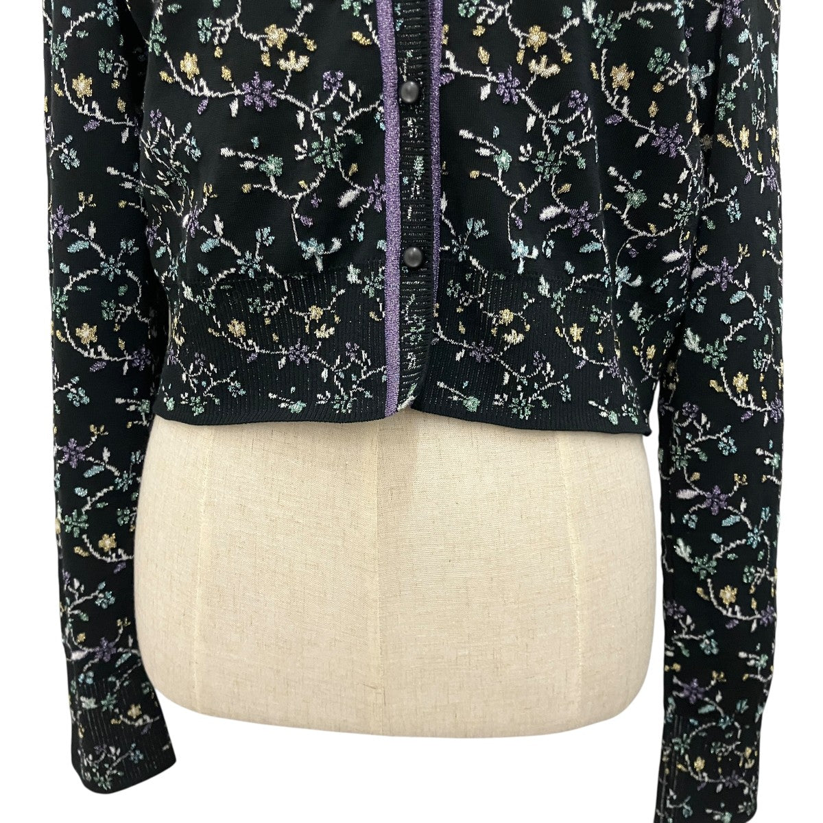 26SS【FLORAL MOTIF GLITTER KNIT CARDIGAN】フローラルグリッターカーディガンMM26SS-KN006
