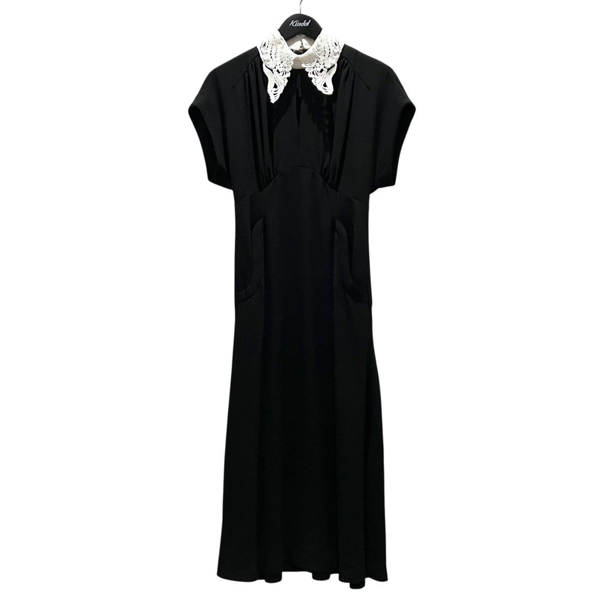 mame kurogouchi 【Back Satin Crepe Georgette Embroidered Collar Flared Dress】半袖ワンピースMM24SS-DR083 古着・中古-1枚目のアイテム画像