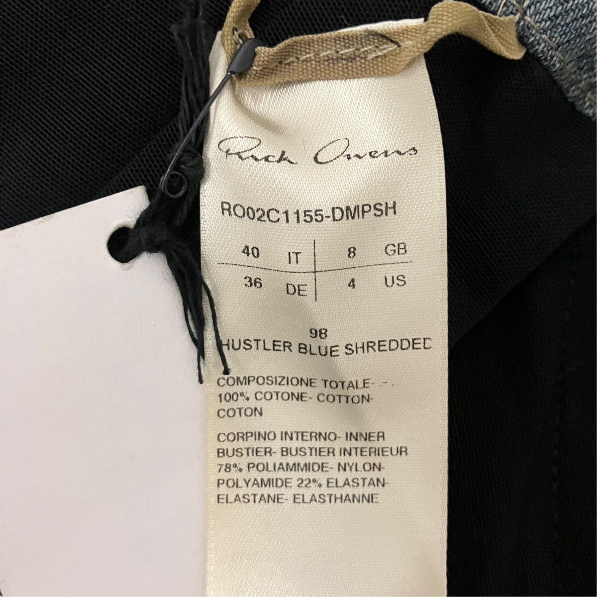 RICK OWENS 【Luxor】ダメージデニムドレスRO02C1155-DMPSH 古着・中古-6枚目のアイテム画像