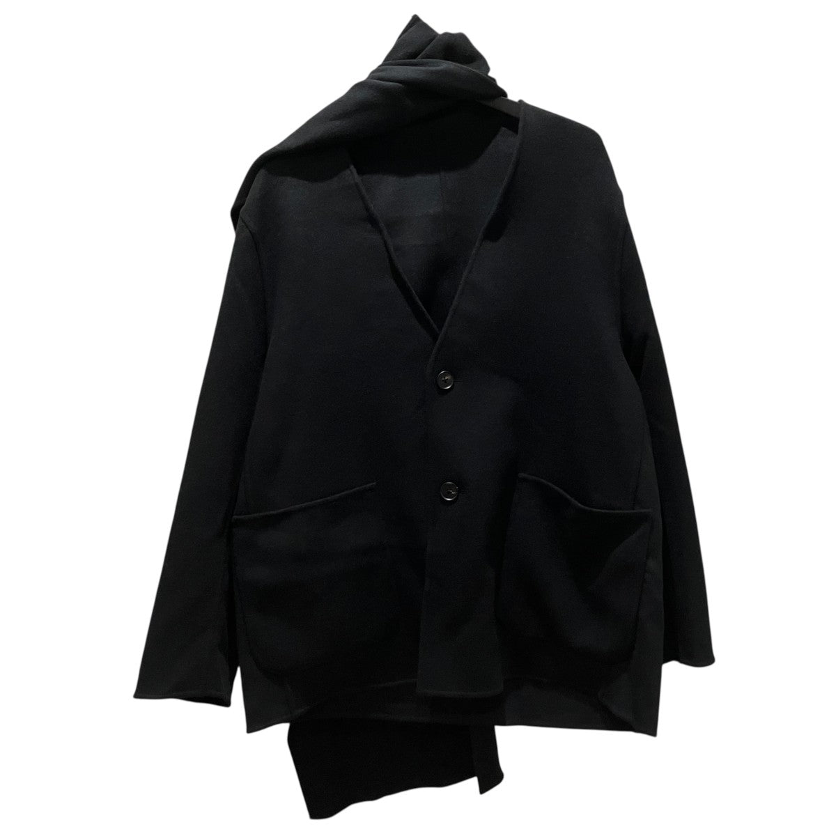 【WOOL CASHMERE BEAVER REVERSIBLE STOLE JACKET】マフラー付きジャケットST.1055