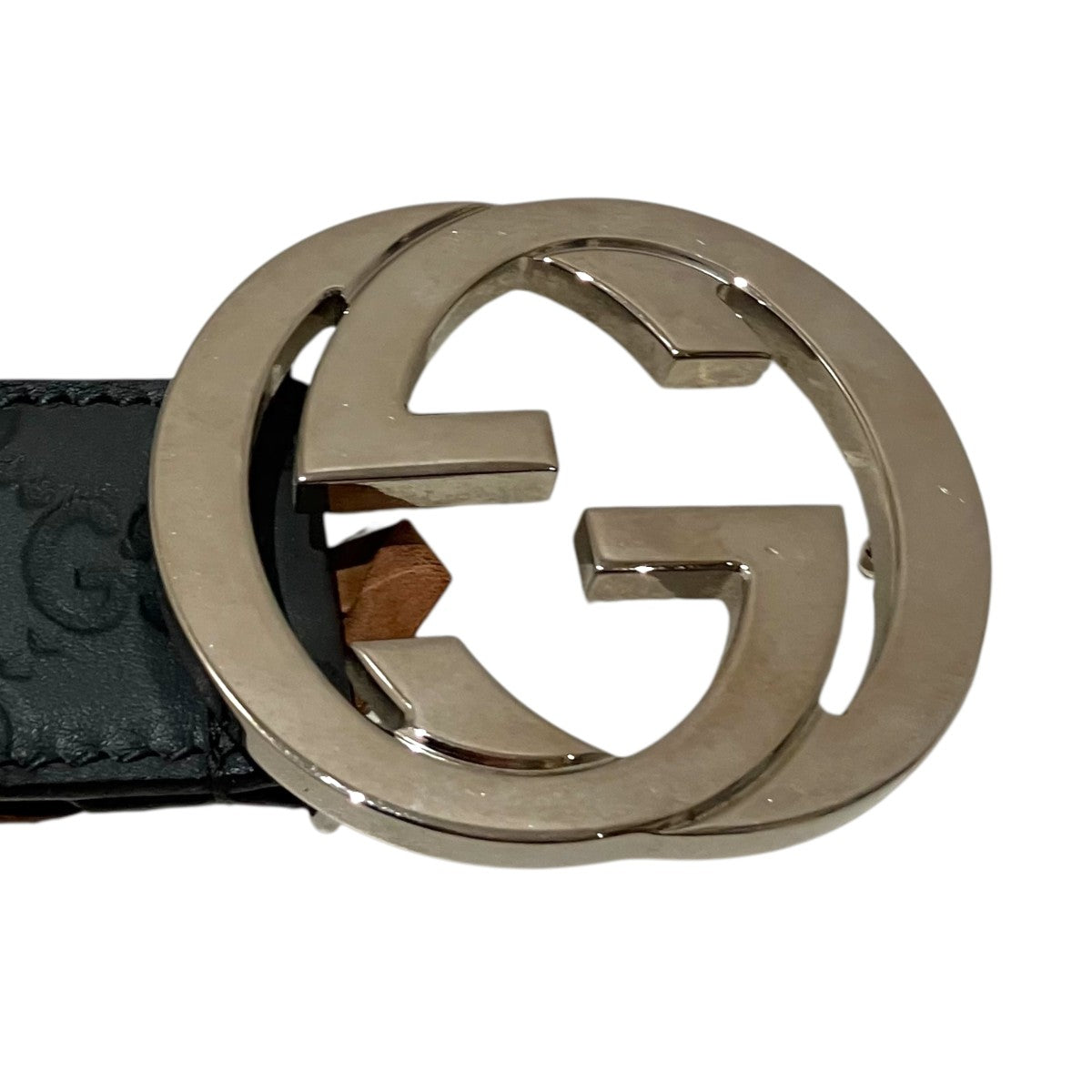GUCCI(グッチ) GGレザーベルト114984 114984 グレー サイズ 95/38