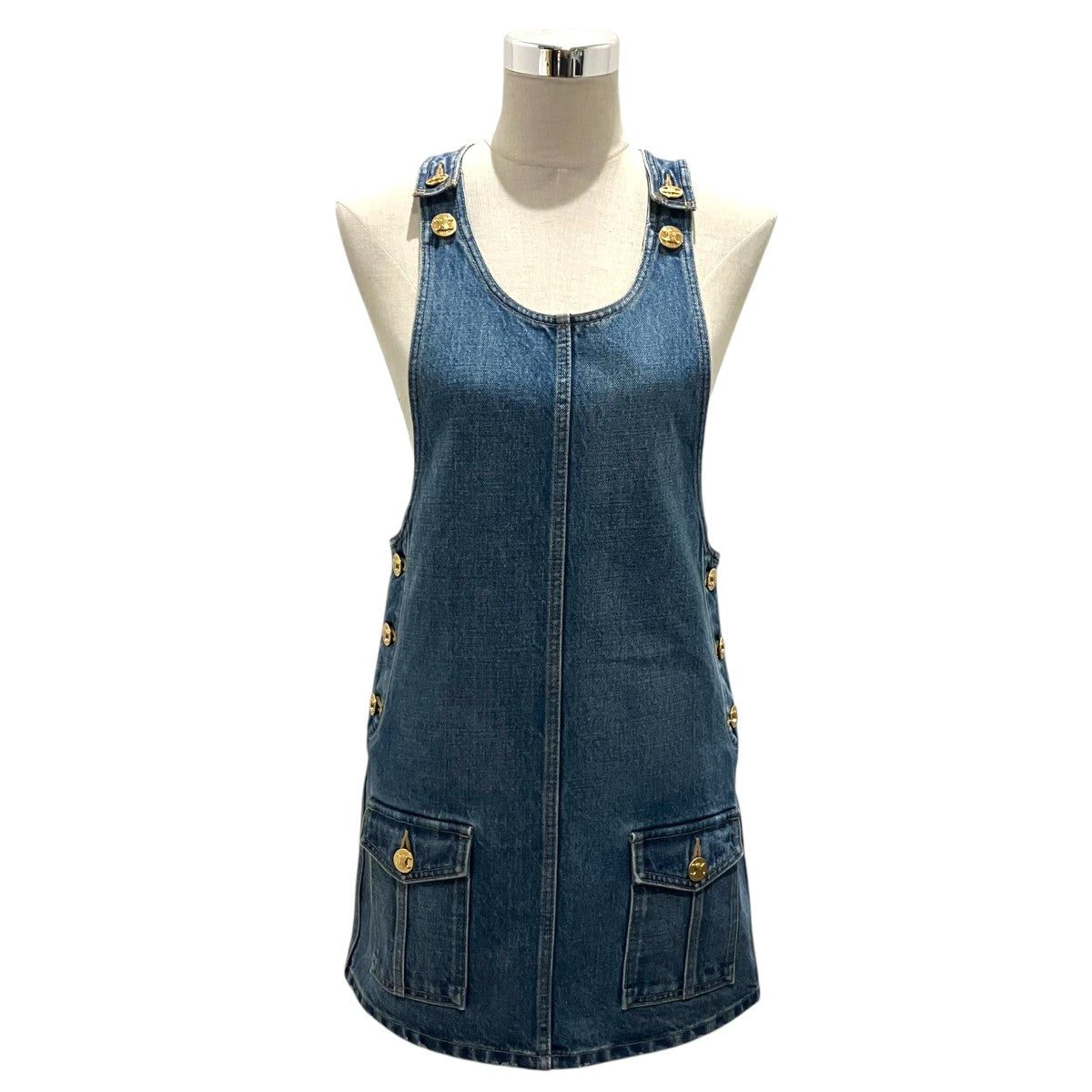 CELINE 【MINI DRESS IN UNION WASH DENIM】デニムワンピース 古着・中古-1枚目のアイテム画像