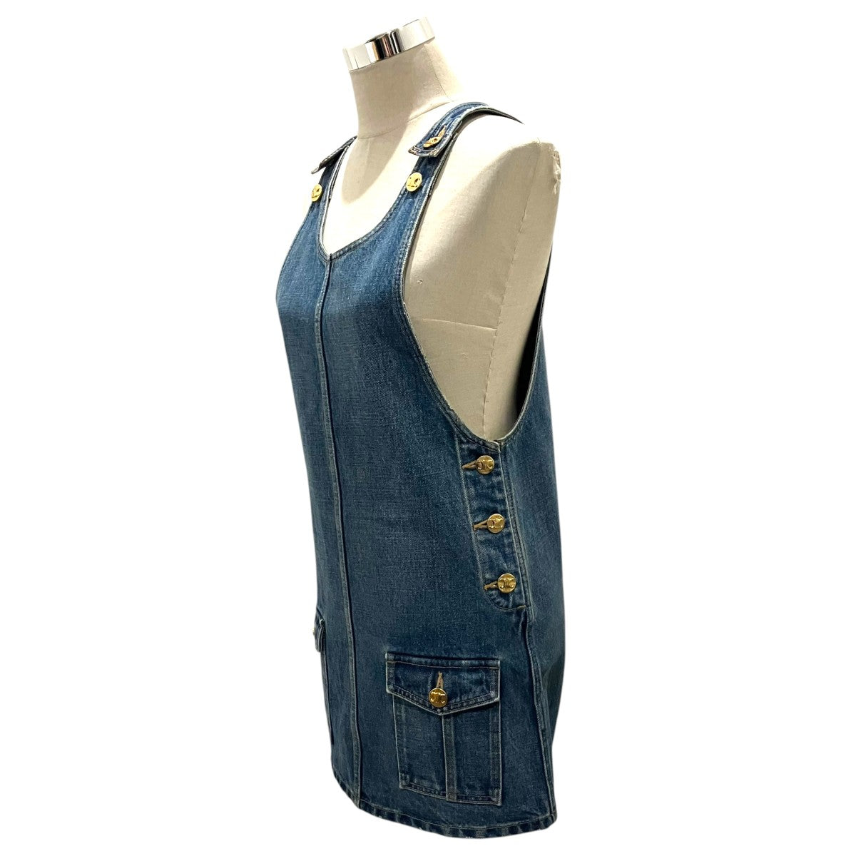 CELINE 【MINI DRESS IN UNION WASH DENIM】デニムワンピース 古着・中古-3枚目のアイテム画像