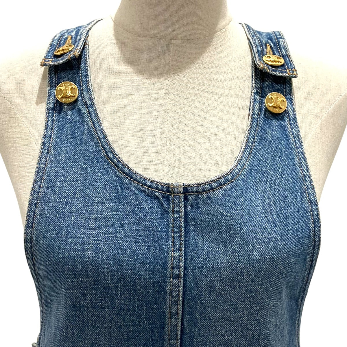 CELINE 【MINI DRESS IN UNION WASH DENIM】デニムワンピース 古着・中古-4枚目のアイテム画像