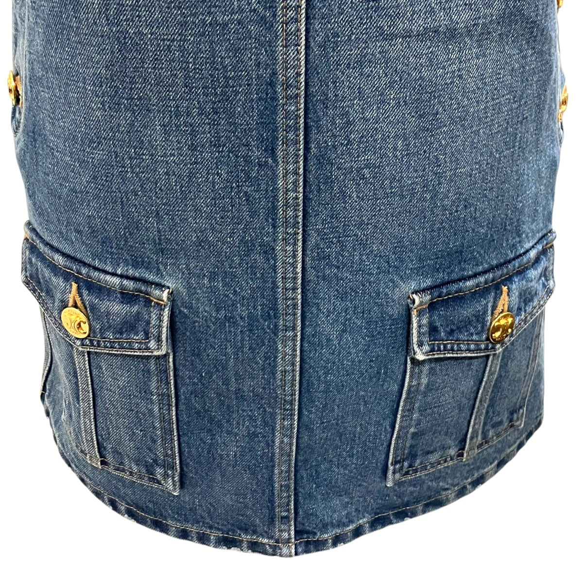 CELINE 【MINI DRESS IN UNION WASH DENIM】デニムワンピース 古着・中古-5枚目のアイテム画像