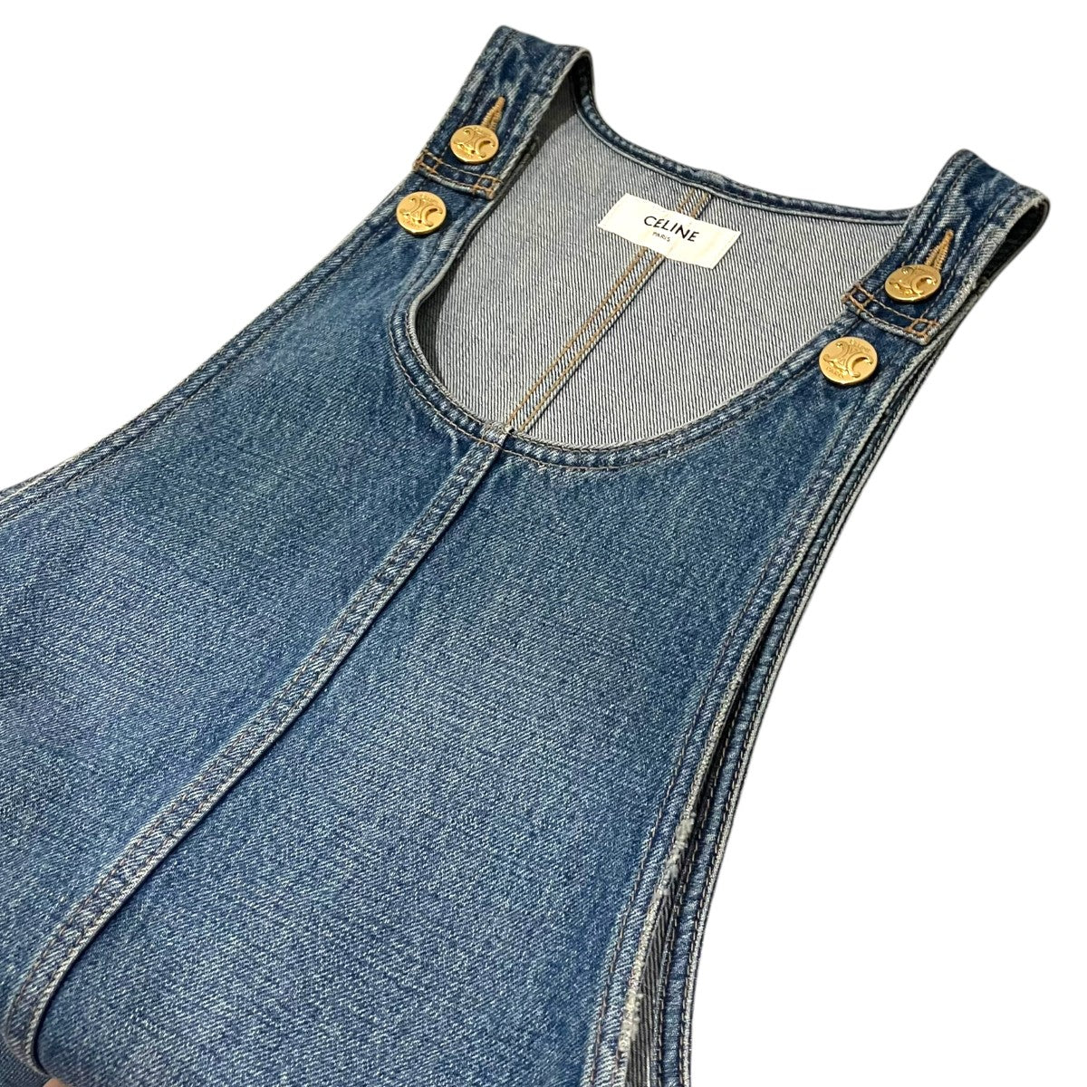 CELINE 【MINI DRESS IN UNION WASH DENIM】デニムワンピース 古着・中古-6枚目のアイテム画像