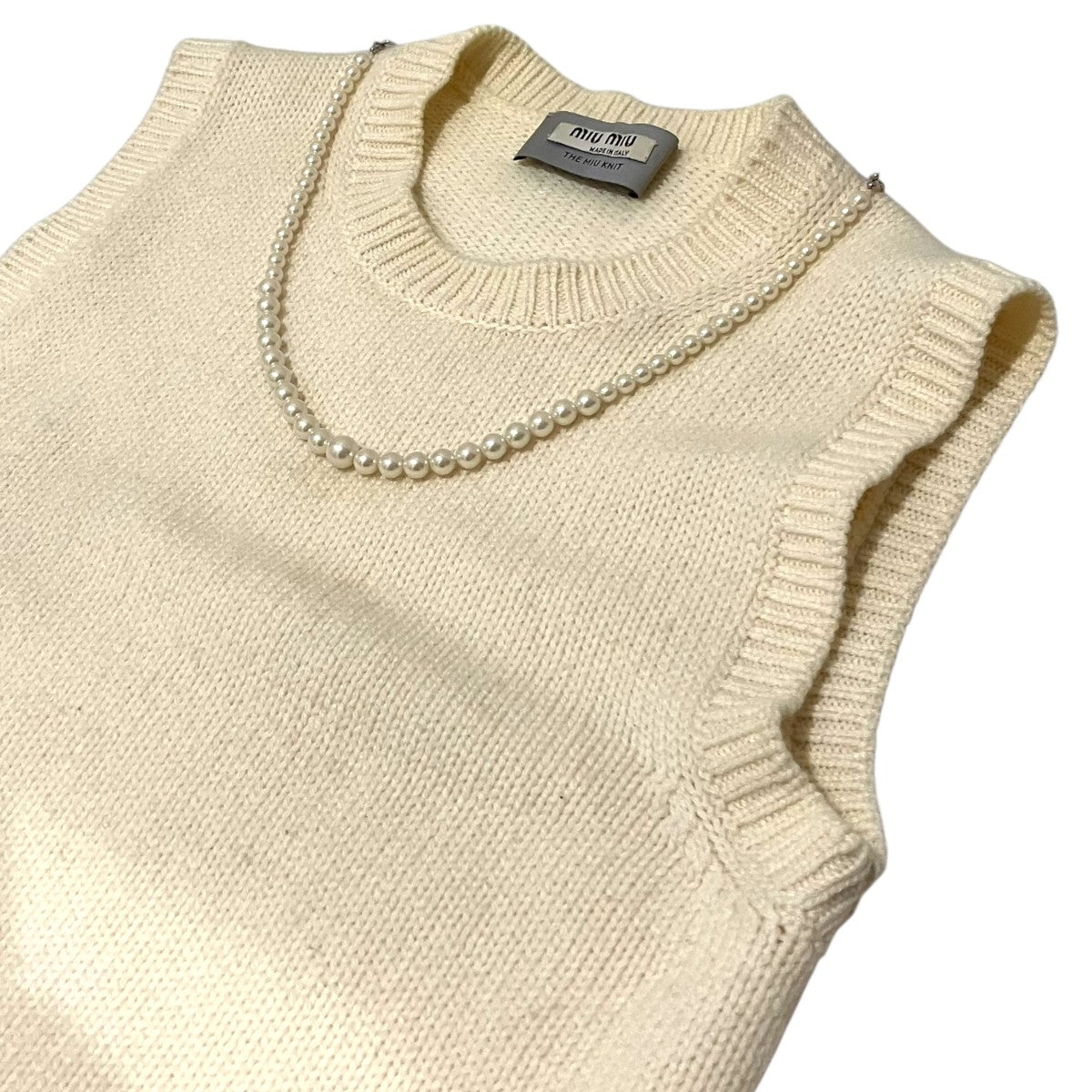 MIU MIU パールカシミヤニットベストMMT820 古着・中古-6枚目のアイテム画像