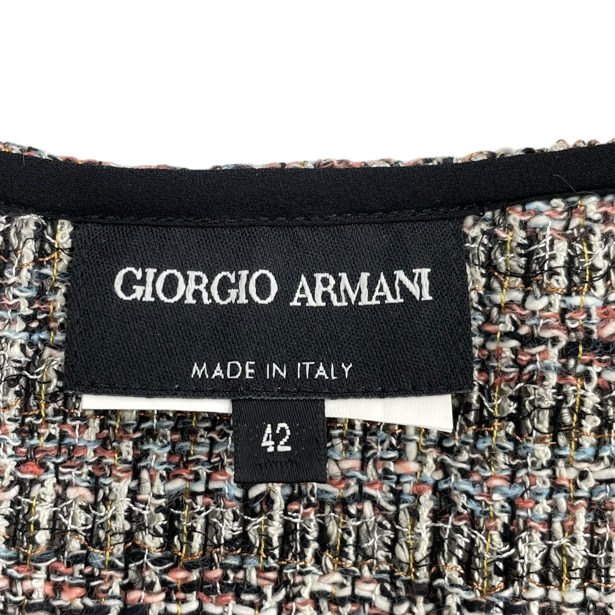 ジョルジュ・アルマーニ　グレー・ツィード地のシャツ GIORGIO ARMANI(ジョルジオ・アルマーニ) ツイードTシャツ ブラック