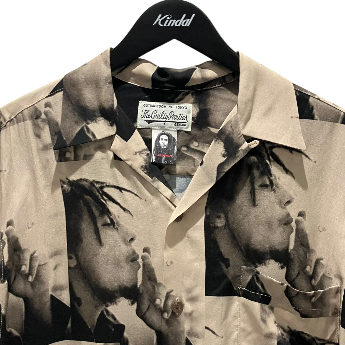 WACKO MARIA×BOB MARLEY オープンカラーシャツ ベージュ サイズ L