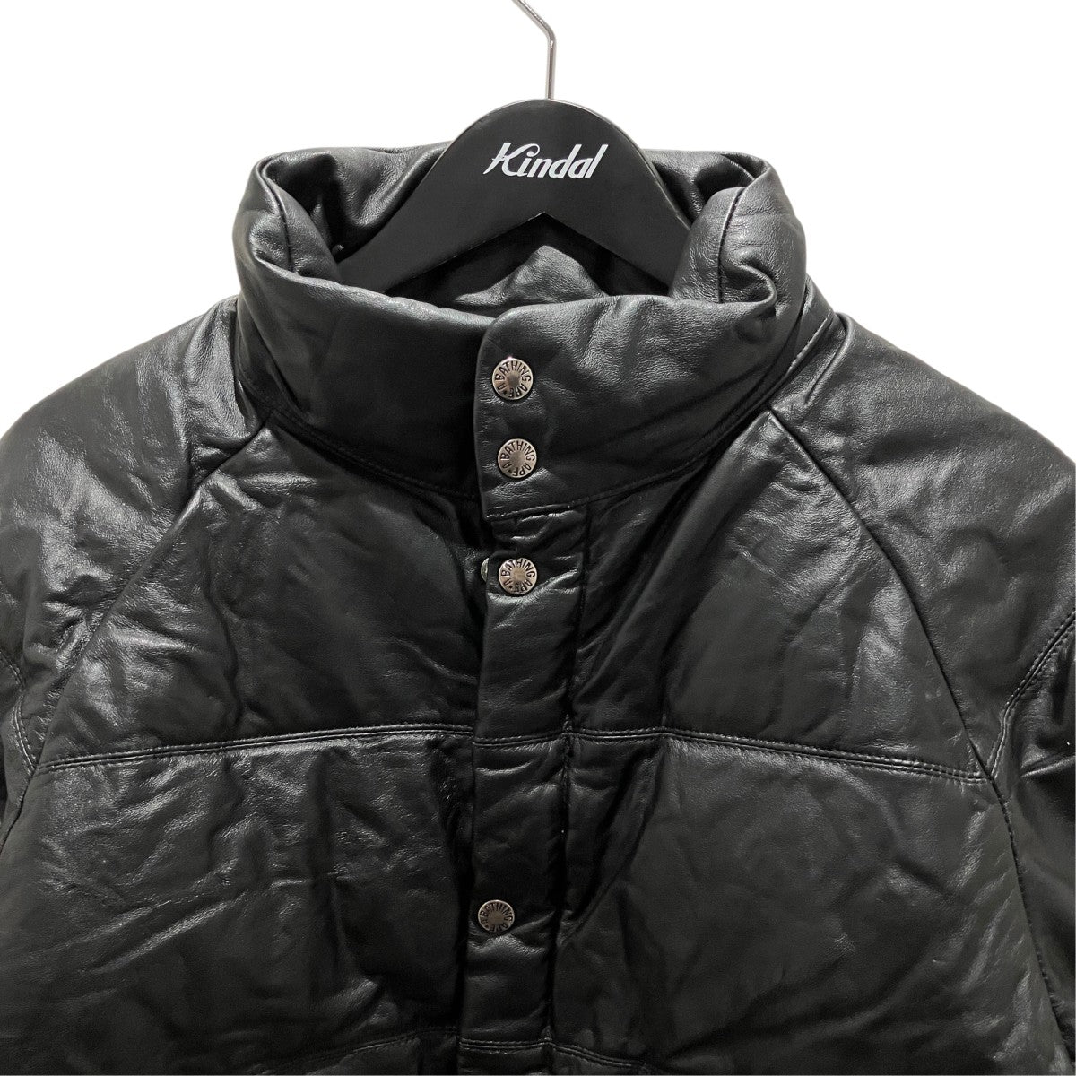 A BATHING APE レザーダウンジャケット 古着・中古-3枚目のアイテム画像