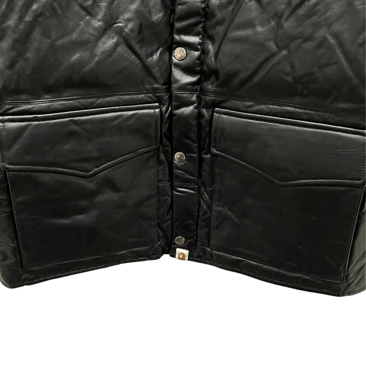 A BATHING APE レザーダウンジャケット 古着・中古-4枚目のアイテム画像