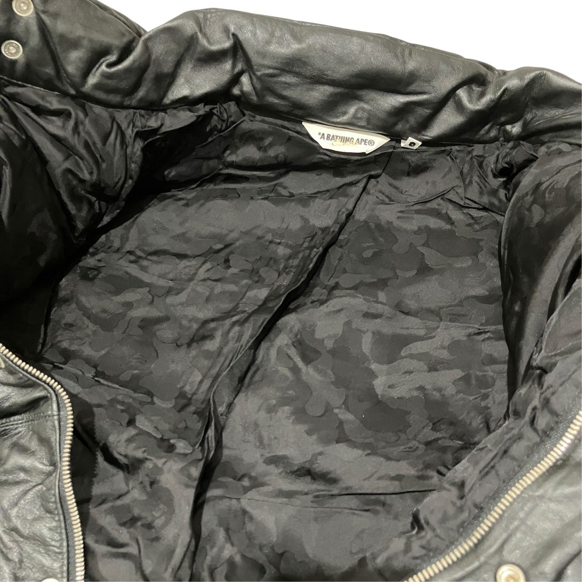 A BATHING APE レザーダウンジャケット 古着・中古-5枚目のアイテム画像
