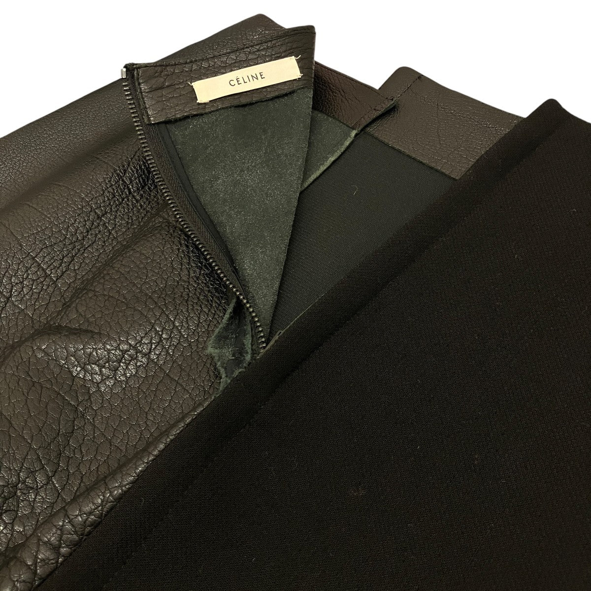 CELINE レザー切替スカート22F763103 古着・中古-5枚目のアイテム画像