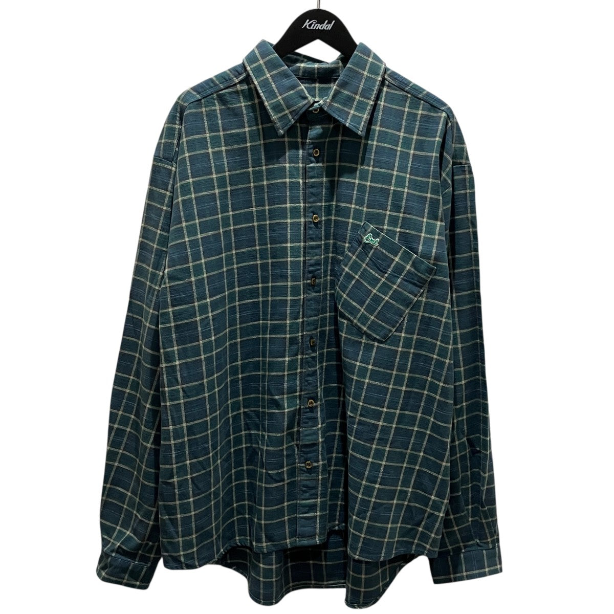 ERL 【GREEN PLAID OVER SHIRT】チェックシャツERL11-B003-B004-B011-B012-P013-UW03 古着・中古-1枚目のアイテム画像