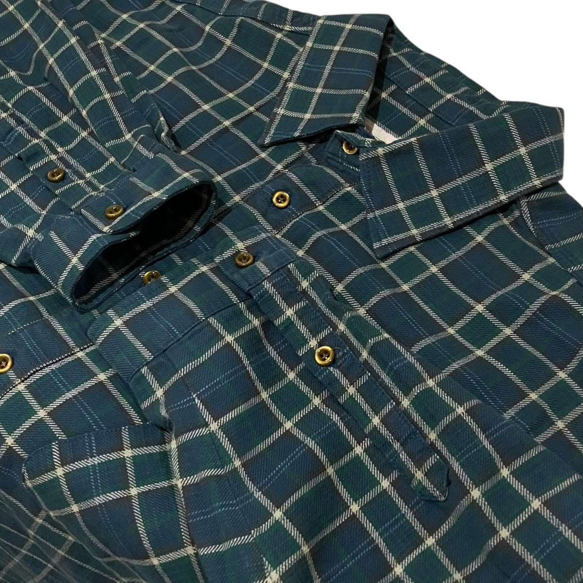ERL 【GREEN PLAID OVER SHIRT】チェックシャツERL11-B003-B004-B011-B012-P013-UW03 古着・中古-5枚目のアイテム画像