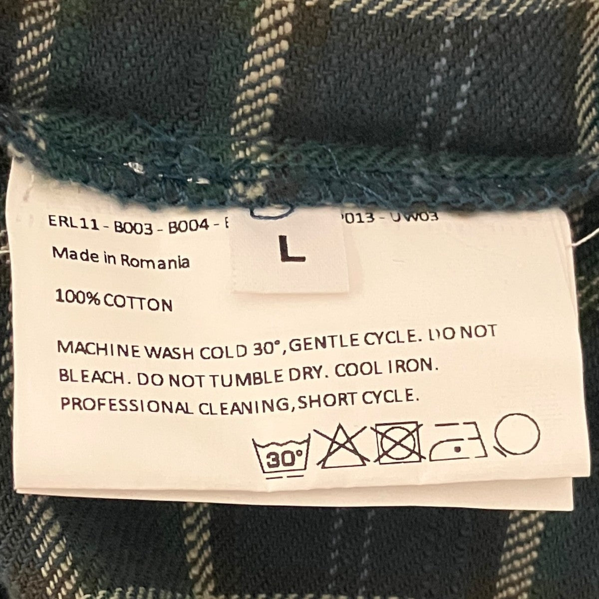 ERL 【GREEN PLAID OVER SHIRT】チェックシャツERL11-B003-B004-B011-B012-P013-UW03 古着・中古-6枚目のアイテム画像
