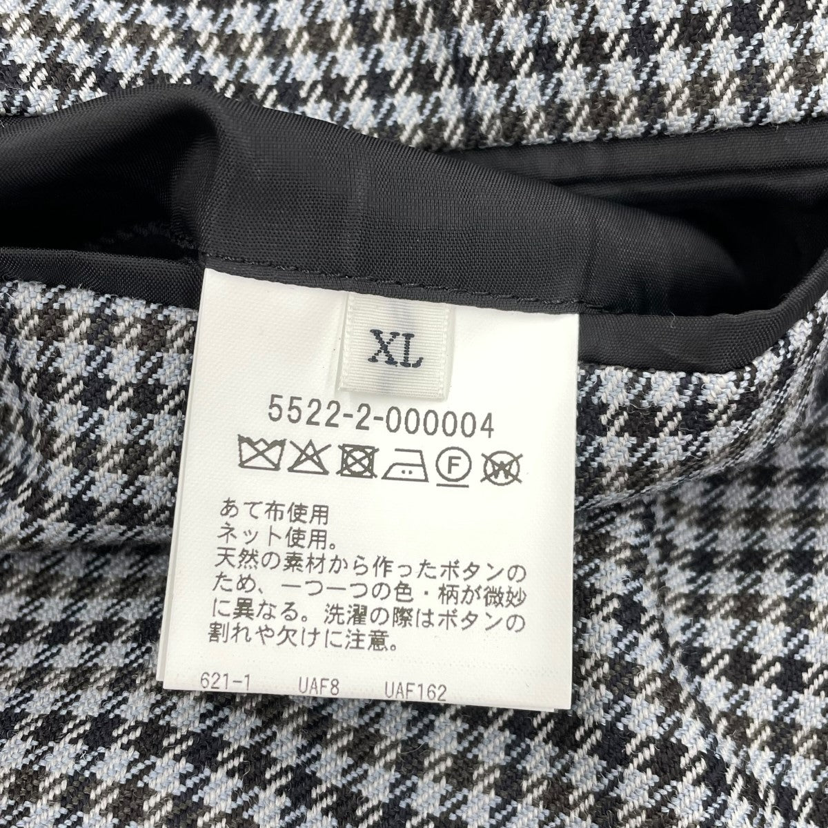 WOOL CHECK BOXY 2B JACKETテーラードジャケット5522-2-000004