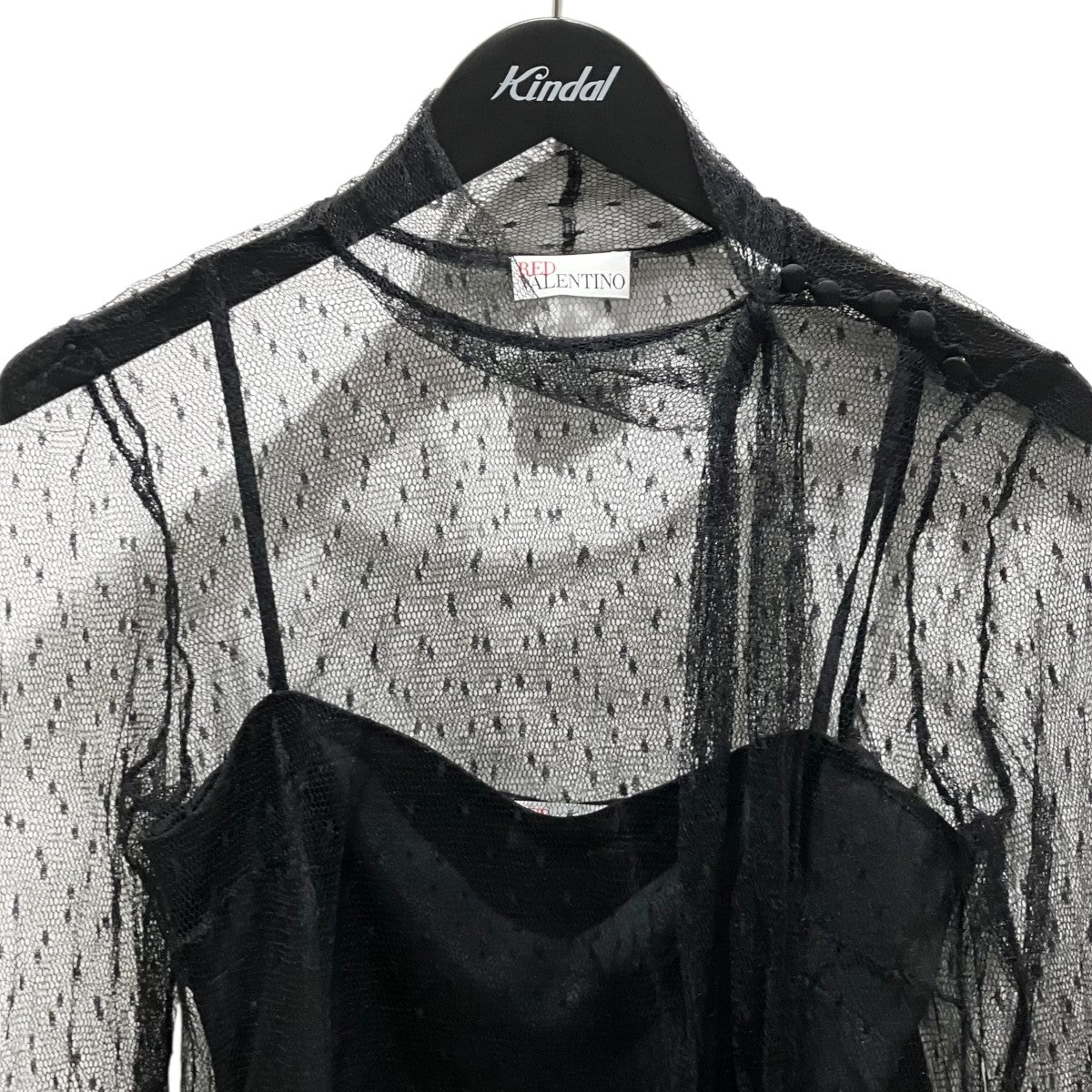 RED VALENTINO インナー付きチュールブラウスQR3AB1Y01GK 古着・中古-3枚目のアイテム画像