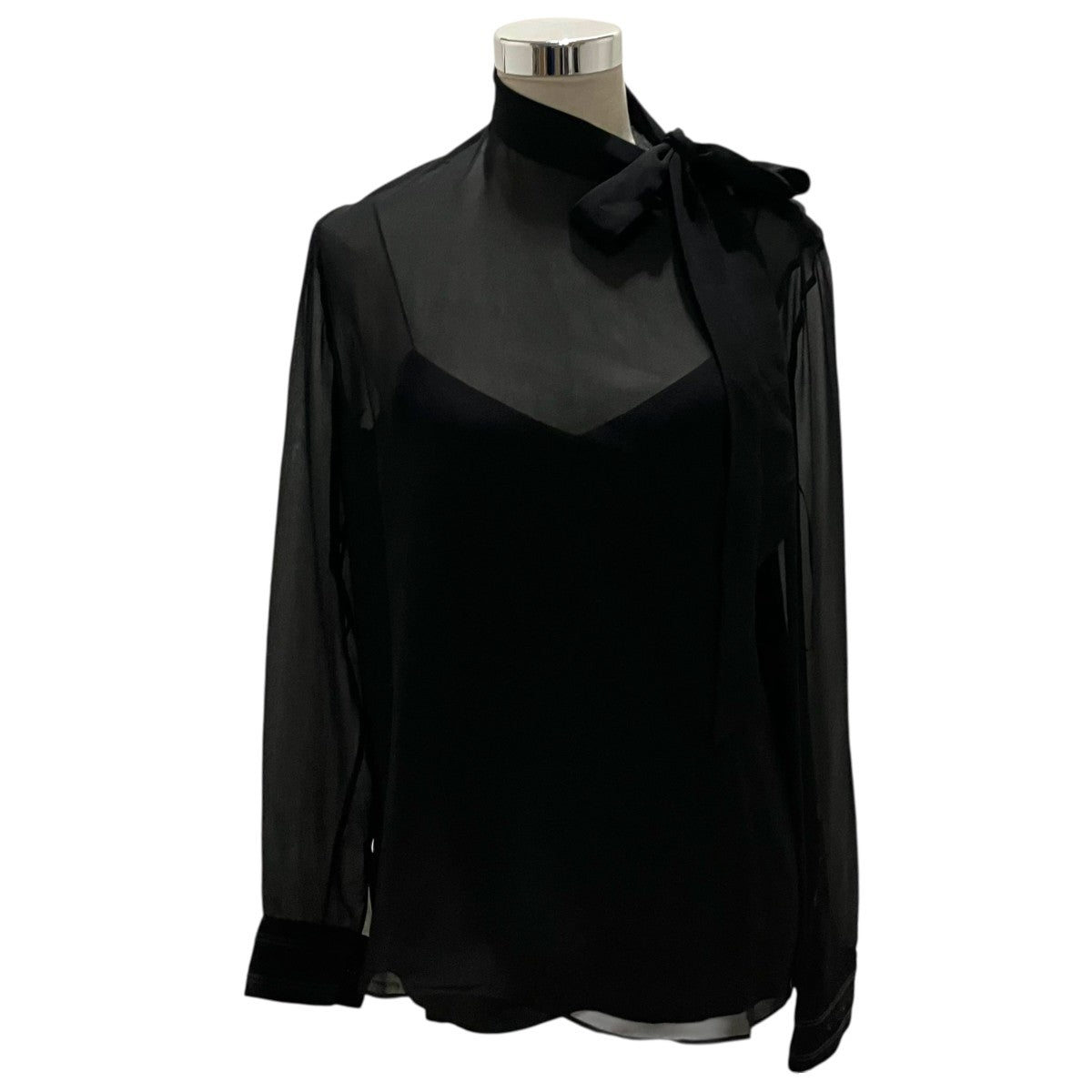 GUCCI 24AW【Silk Georgette Blouse】シースルーブラウス797398 古着・中古-1枚目のアイテム画像