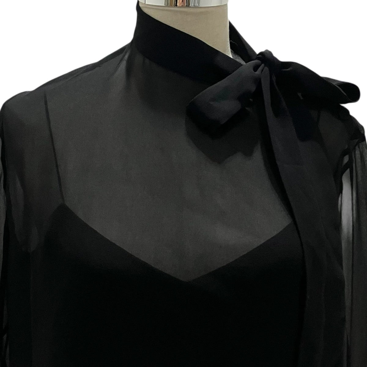 GUCCI 24AW【Silk Georgette Blouse】シースルーブラウス797398 古着・中古-4枚目のアイテム画像