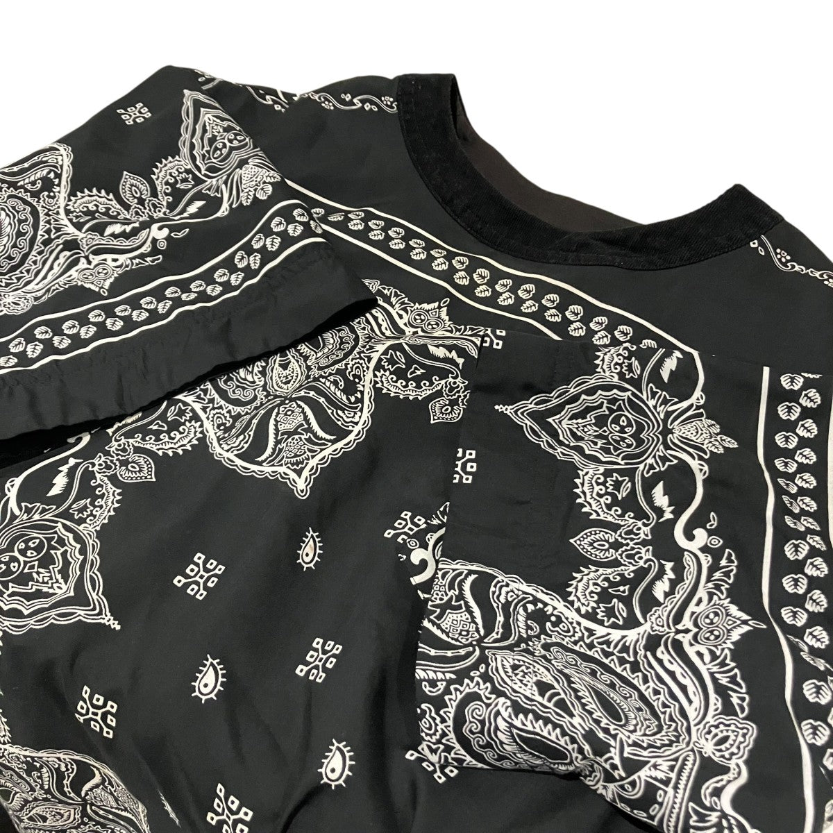 sacai(サカイ) バンダナ柄半袖シャツ19-01913M 19-01913M ブラック