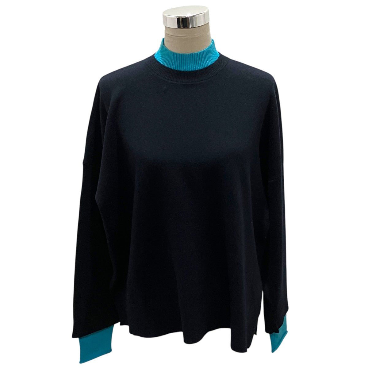 25SS【LAYERED NECK BOX PULLOVER】レイヤードニット300HA270-2240