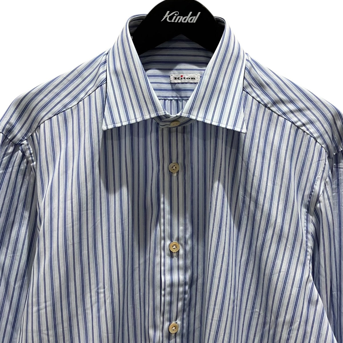 Kiton ストライプシャツ 古着・中古-3枚目のアイテム画像