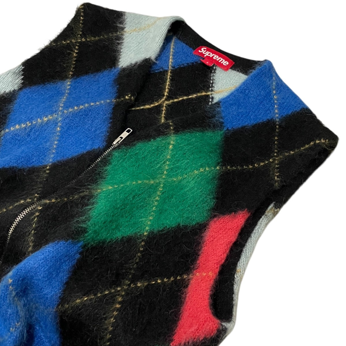 24SS【Brushed Argyle Zip Up Vest】アーガイルニットベスト