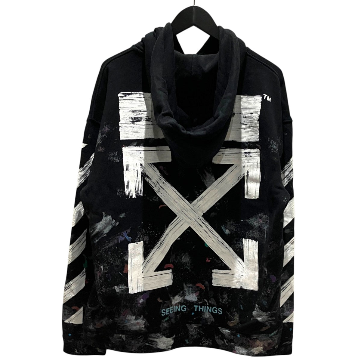 【DIAG GALAXY BRUSHED OVER HOODIE】総柄ペイントパーカーOMBB009F17619030