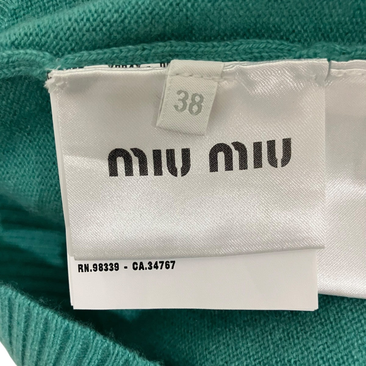 MIU MIU 胸ロゴカシミヤ半袖ニットMML842 古着・中古-6枚目のアイテム画像