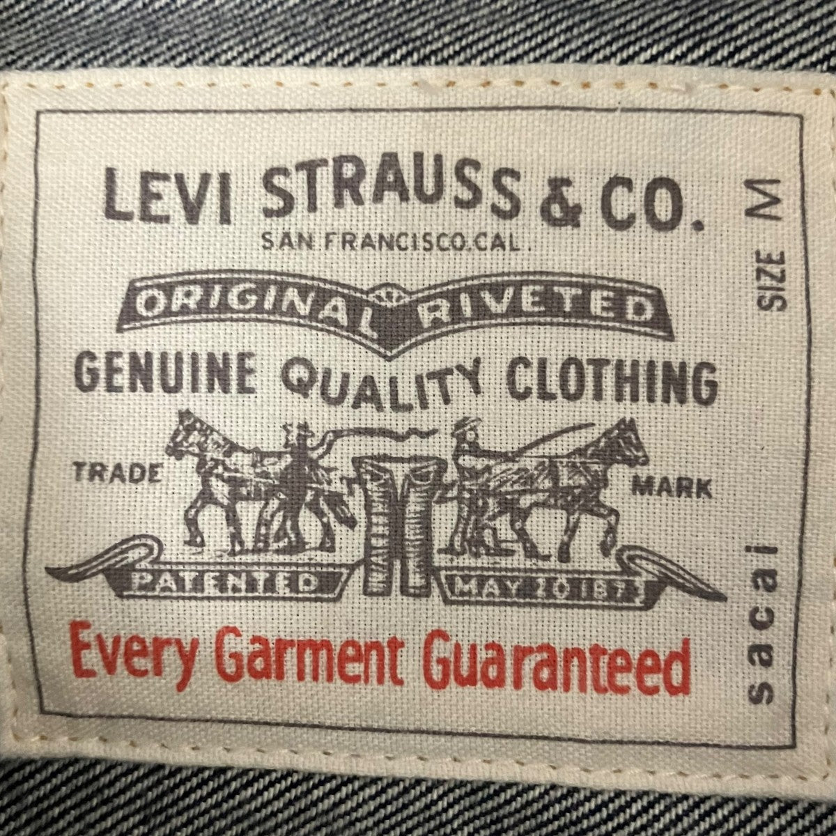 sacai×LEVI’S 25SSデニムジャケット25-03708M 古着・中古-6枚目のアイテム画像