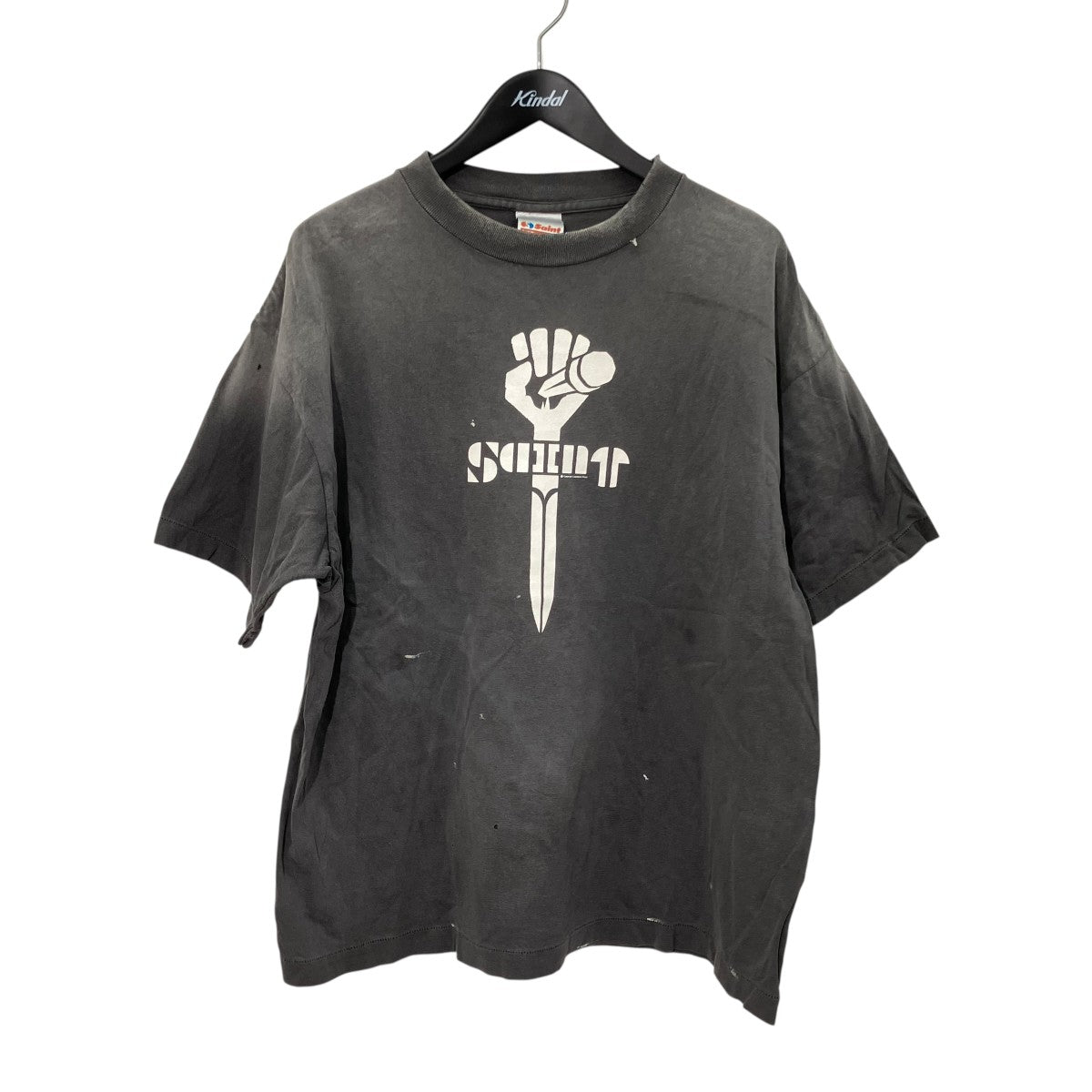 SAINT MICHAEL 25AWTEE／FIST／BLACK半袖TシャツSM-HR1-0000-001 古着・中古-1枚目のアイテム画像