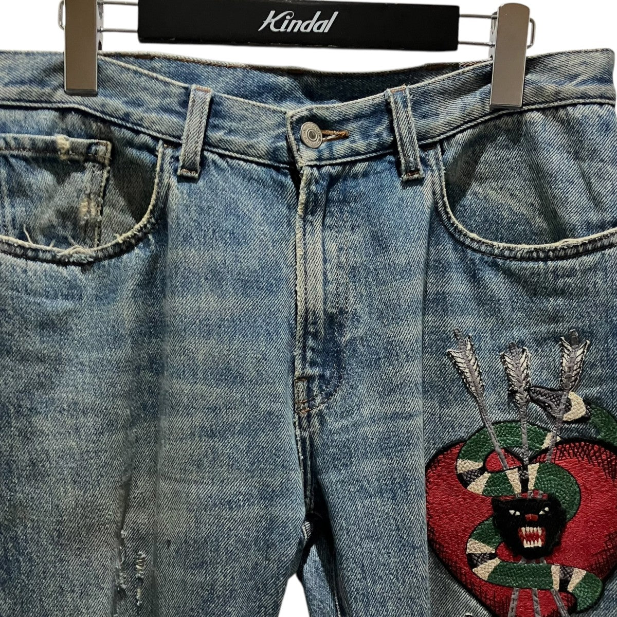 GUCCI 刺繍デニムパンツ452544 古着・中古-3枚目のアイテム画像