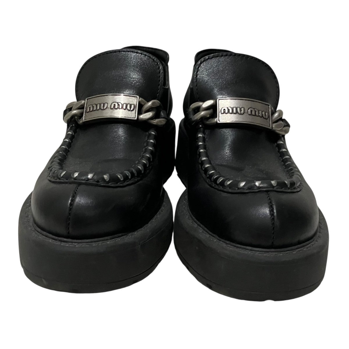 MIU MIU ロゴローファー 古着・中古-2枚目のアイテム画像