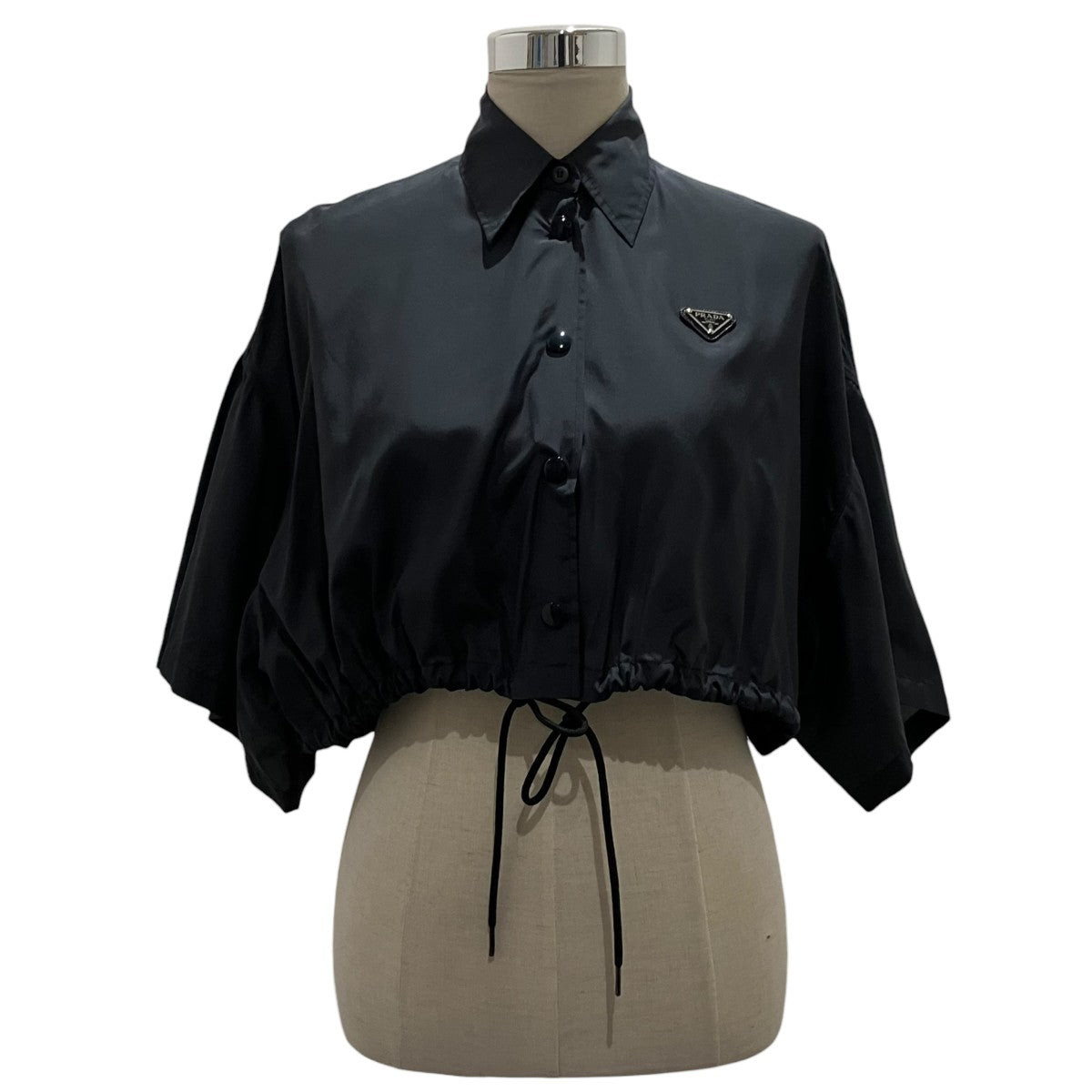 PRADA クロップドナイロンシャツP454F 古着・中古-1枚目のアイテム画像