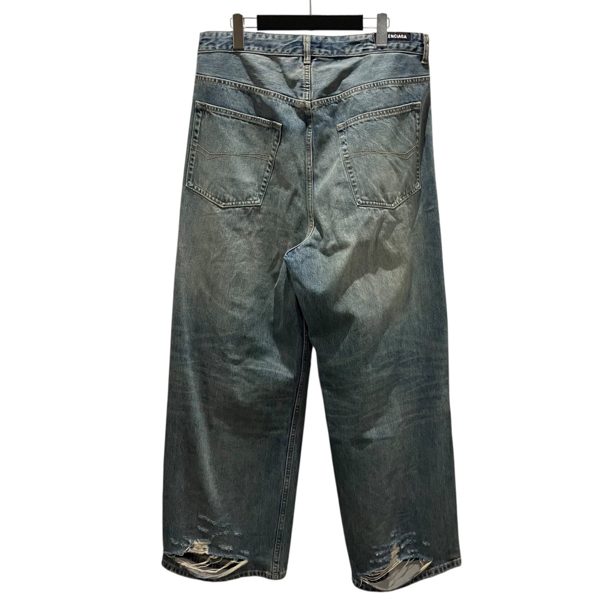 BALENCIAGA 【Drawstring Baggy Jeans】ダメージ加工バギーデニムパンツ786643 古着・中古-2枚目のアイテム画像