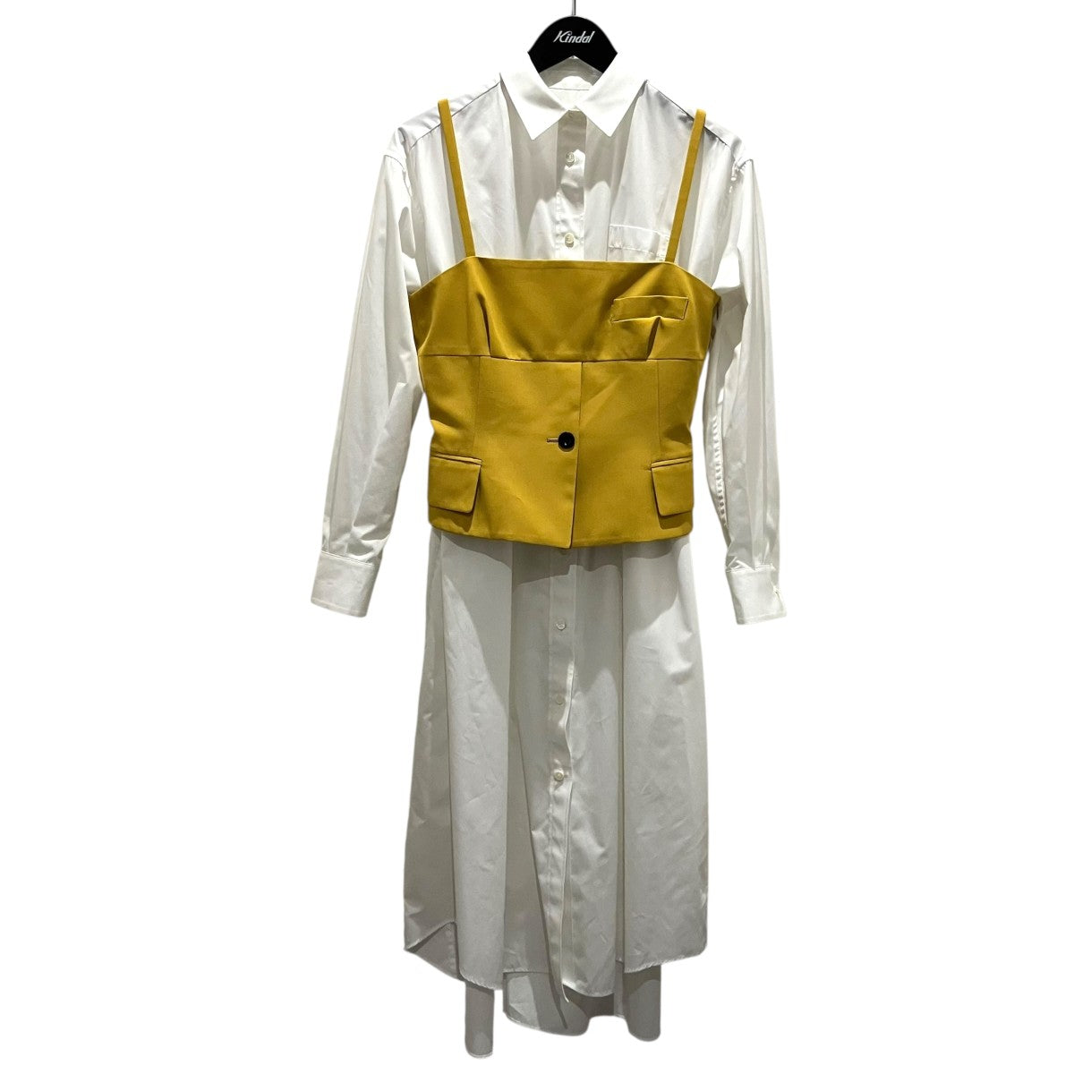 sacai ビスチェ付きシャツワンピース21-05658 古着・中古-1枚目のアイテム画像