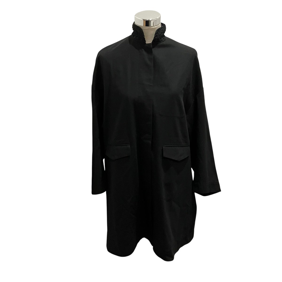 mame kurogouchi 【Cording Embroidery Detail Cotton Over Size Coat】ネックレースコートMM24SS-C0064 古着・中古-1枚目のアイテム画像