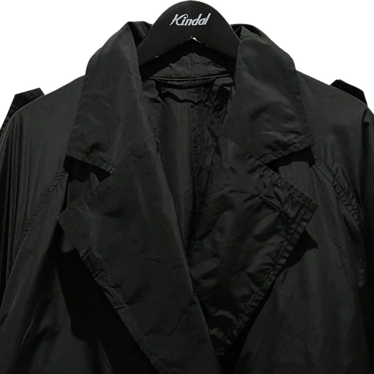 BALENCIAGA バレンシアガ トレンチコート ブラック 50 中古・古着通販】BALENCIAGA (バレンシアガ) トレンチコート ブラック
