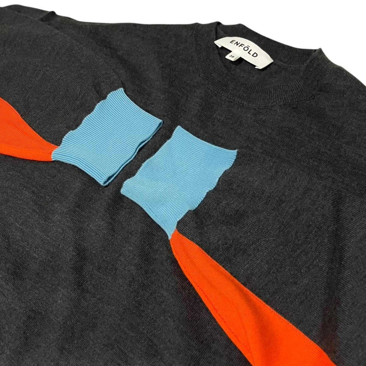 24AW【COLOR-SLEEVES PULLOVER】切替ニット300HA570-2250