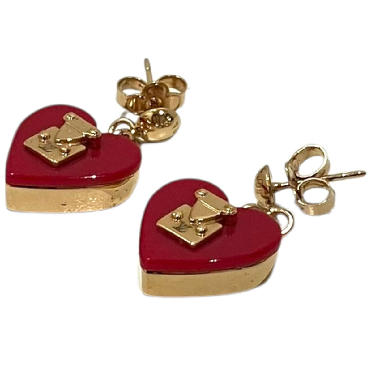 LOUIS VUITTON 【ブックルドレイユ ロックミー】ハートピアスM66790 古着・中古-1枚目のアイテム画像
