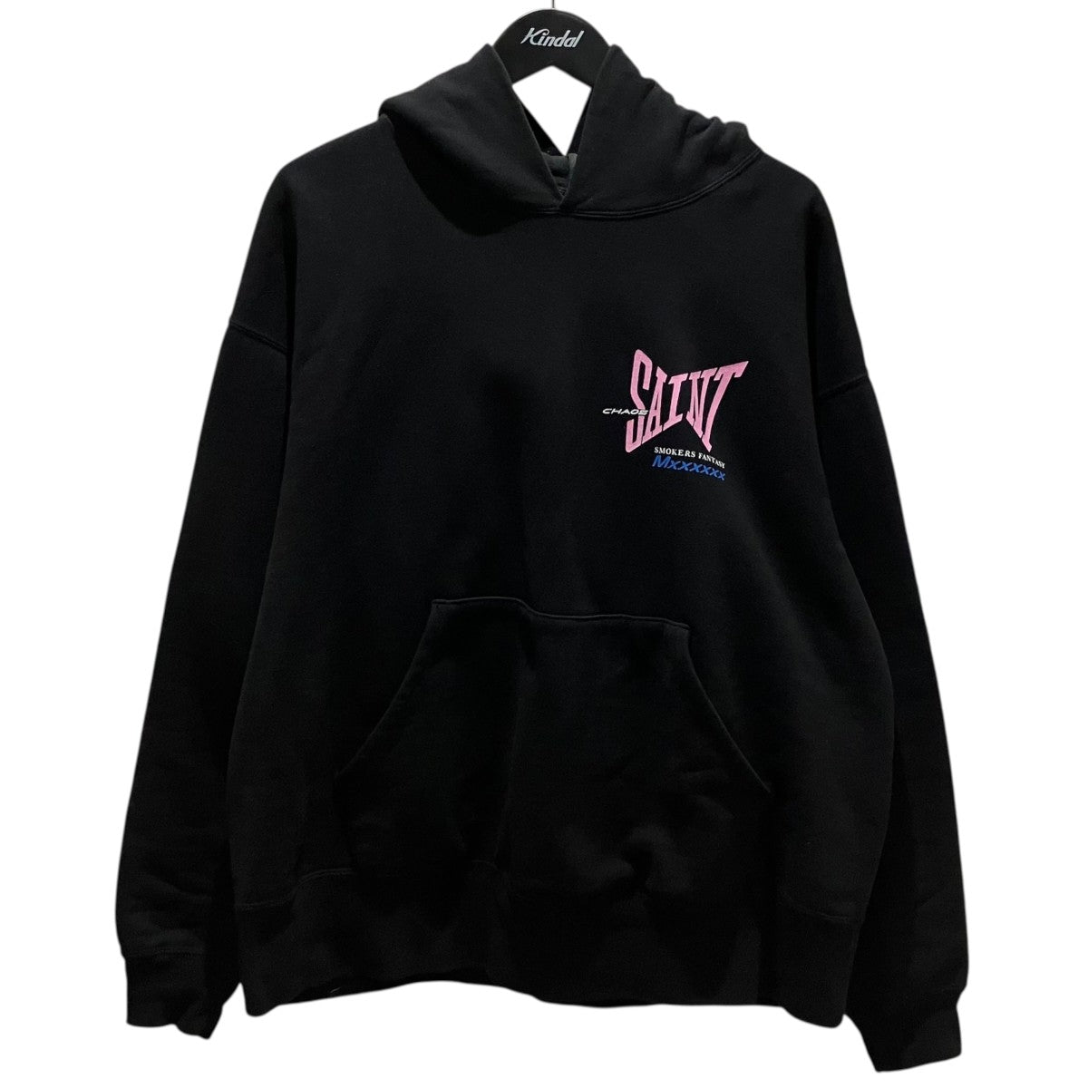 SAINT MICHAEL 【HOODIE RIBON SAINT BLACK】プルオーバーパーカーSM-HR8-0000-047 古着・中古-1枚目のアイテム画像